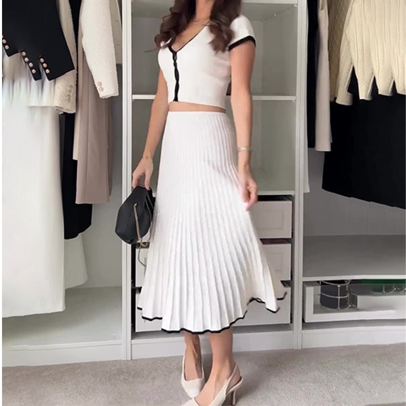 Lino De Gasperi - Contrast Knit Skirt