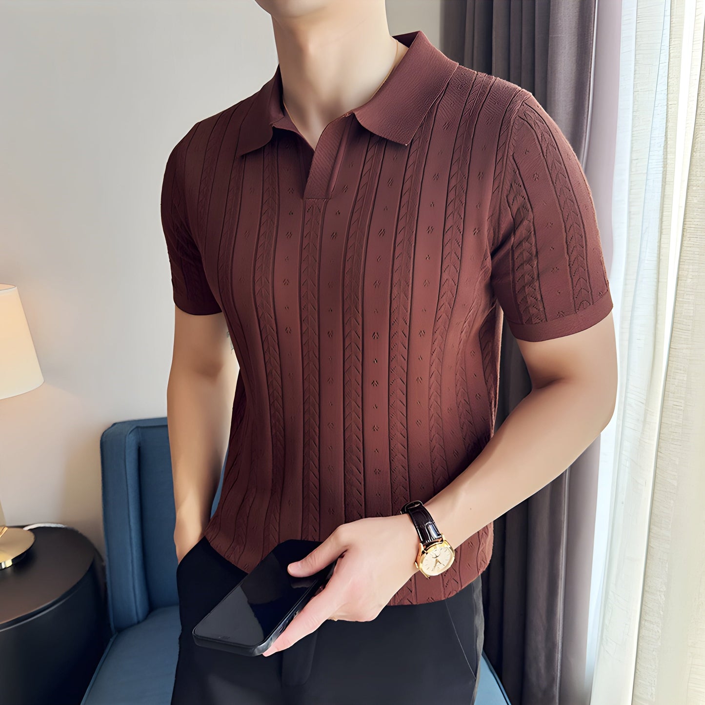 Lino De Gasperi - Men's Classic Knit Polo