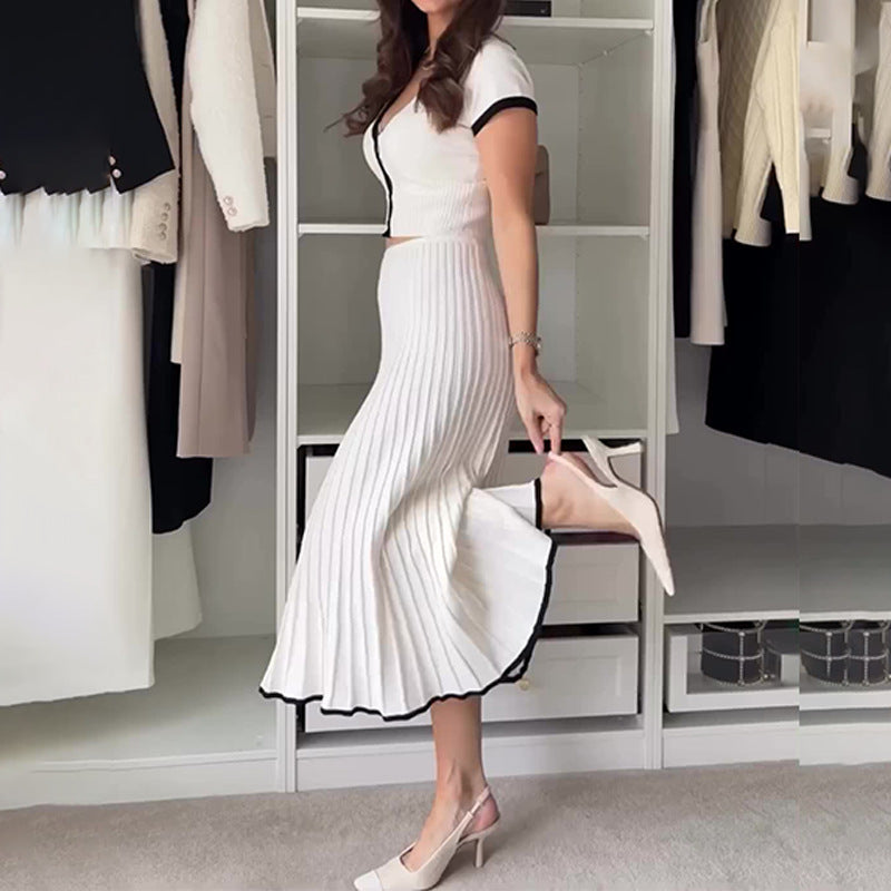 Lino De Gasperi - Contrast Knit Skirt