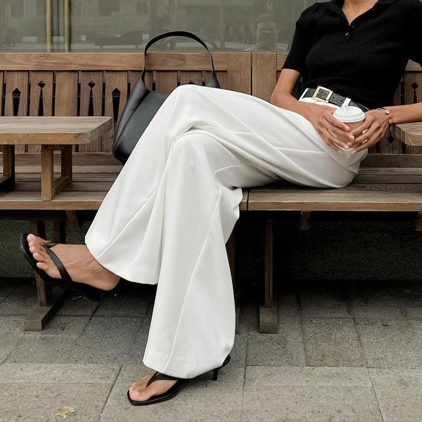 Lino De Gasperi - White High Waist Trousers