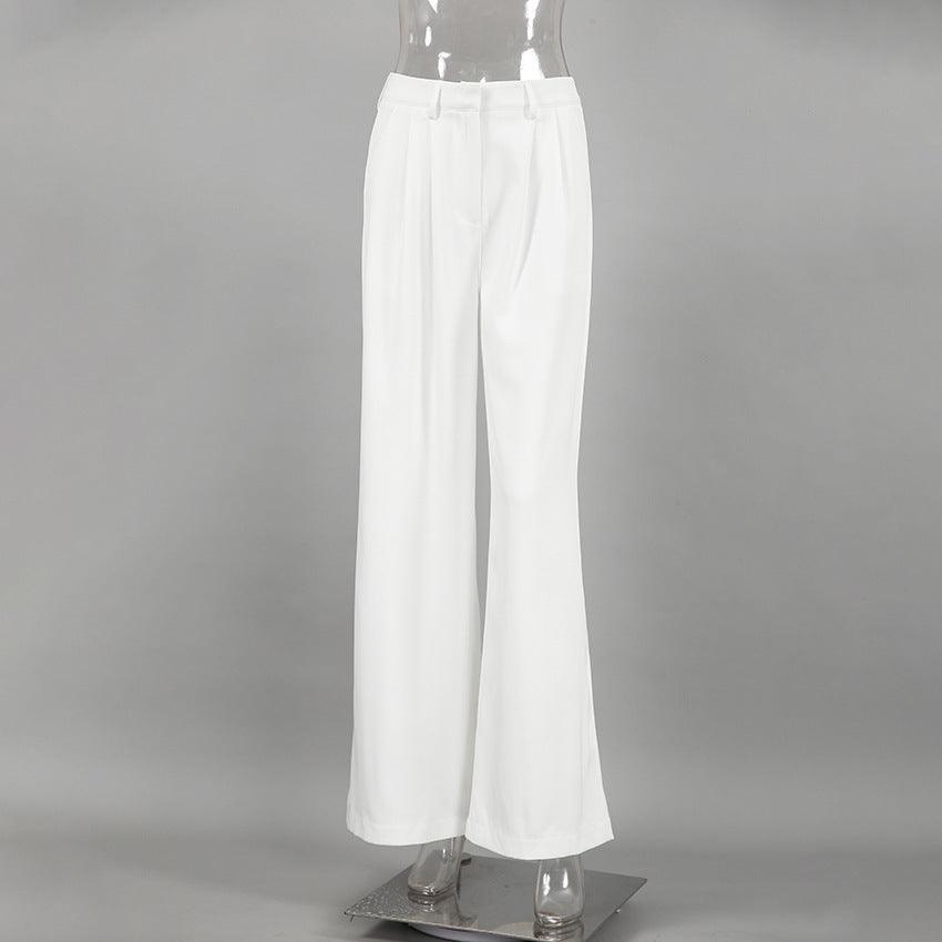 Lino De Gasperi - White High Waist Trousers