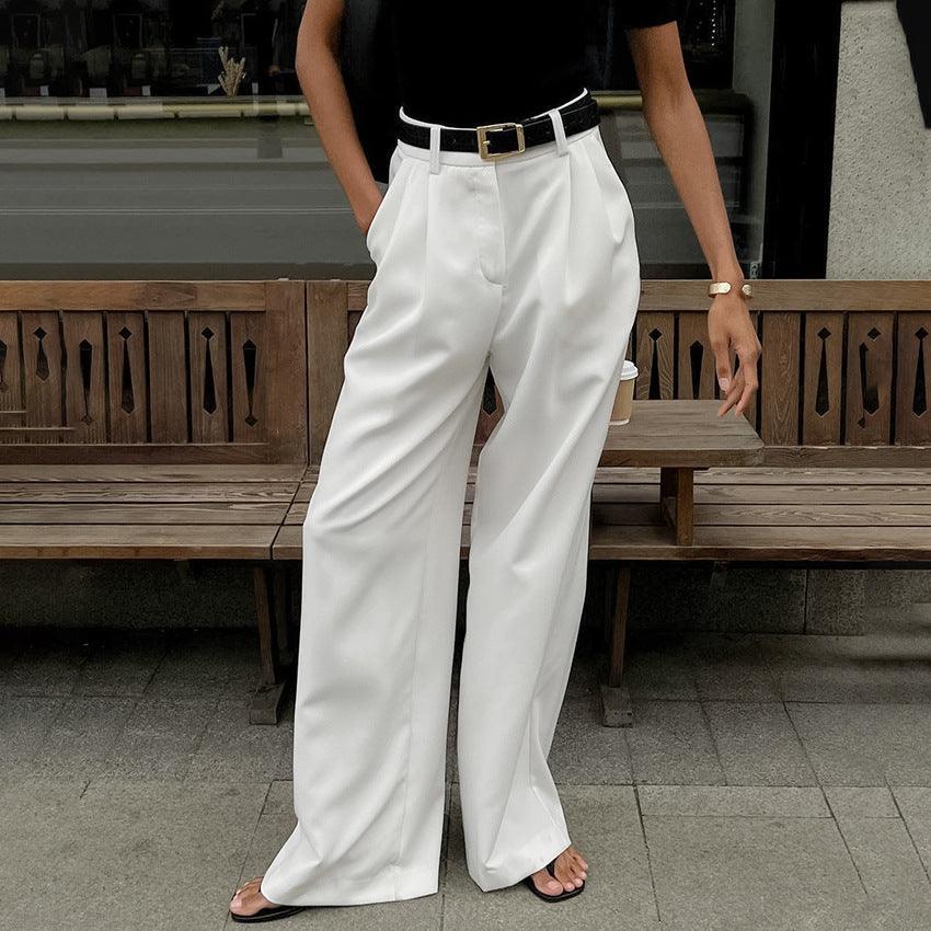 Lino De Gasperi - White High Waist Trousers