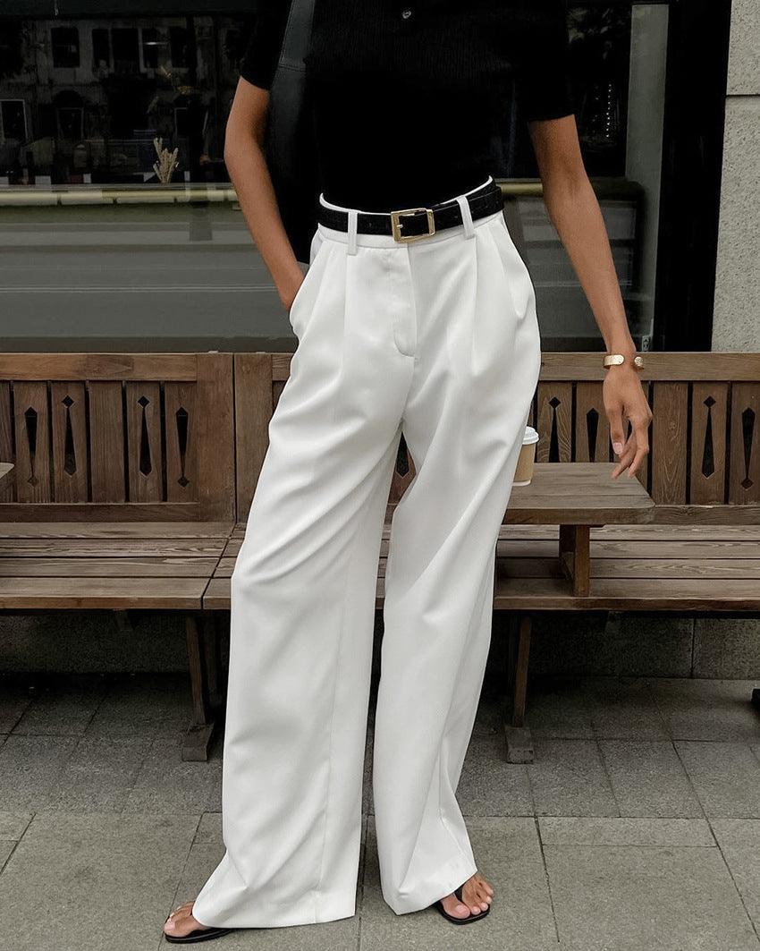 Lino De Gasperi - White High Waist Trousers