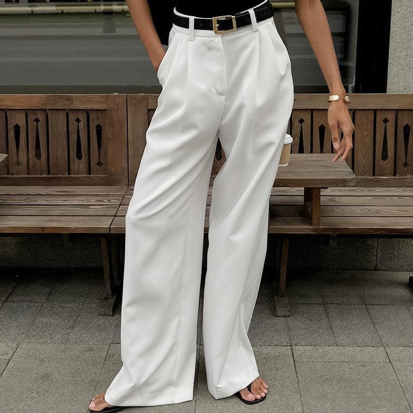 Lino De Gasperi - White High Waist Trousers