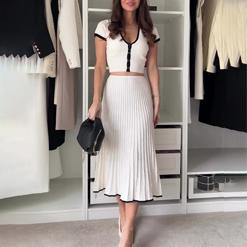 Lino De Gasperi - Contrast Knit Skirt